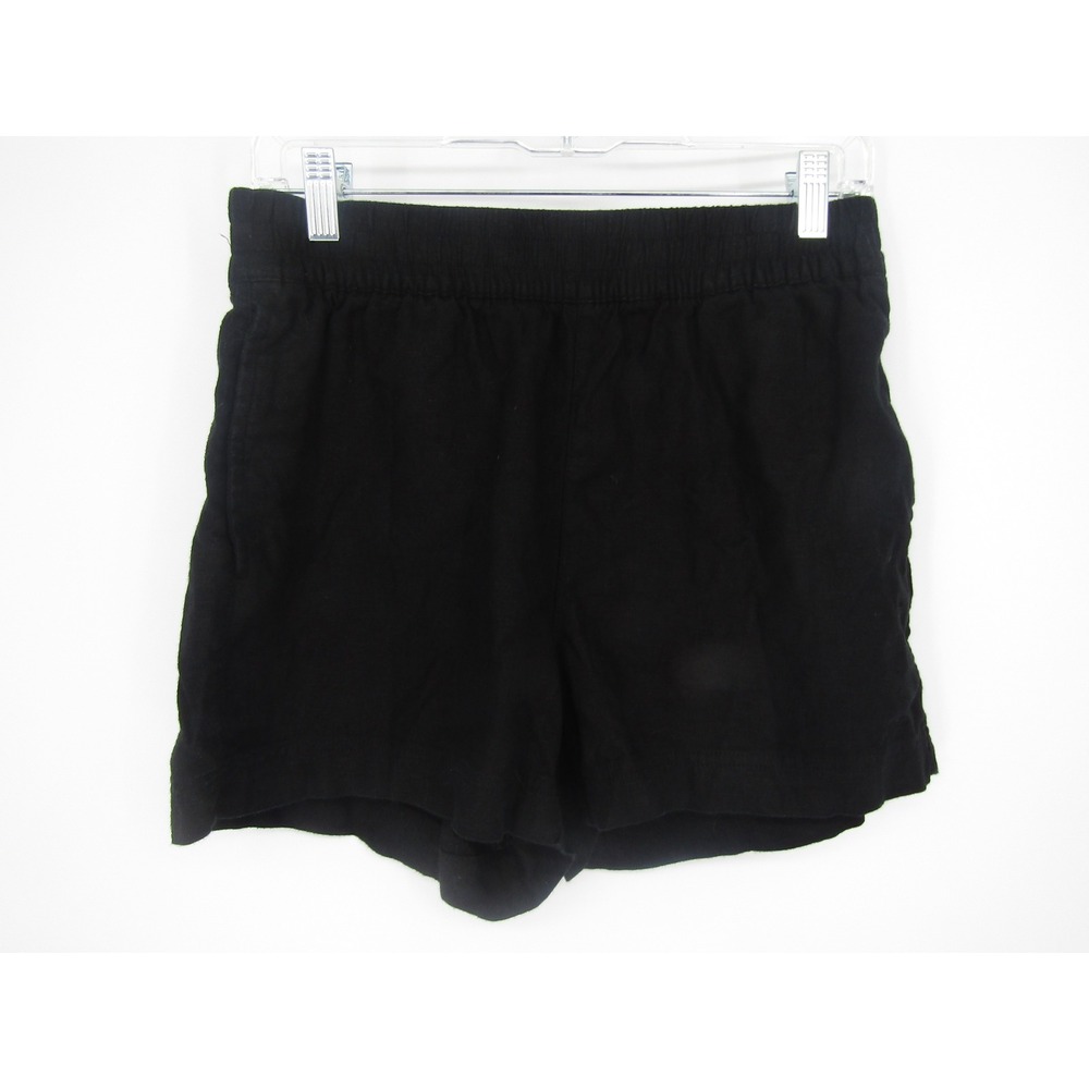 Linen‎ Shorts Small Black Casual Summer Breathable Minimal Beachy Comfort Basic